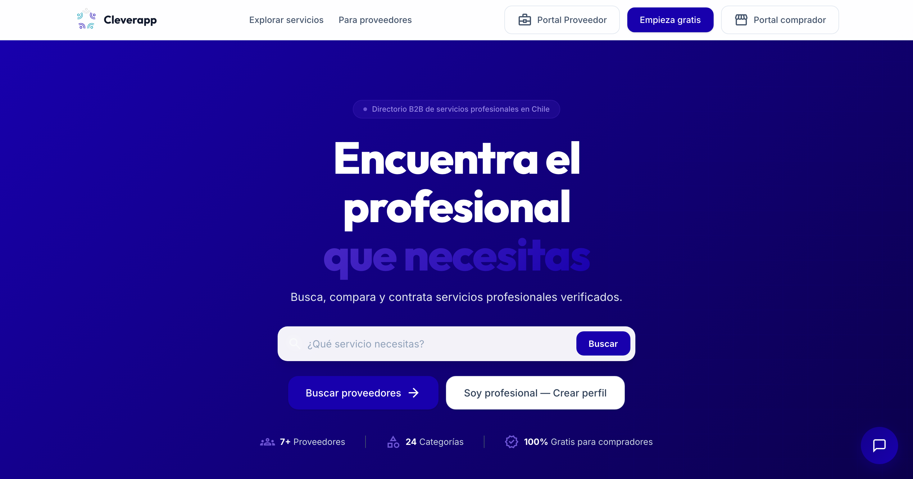 El buscador del marketplace de Cleverapp